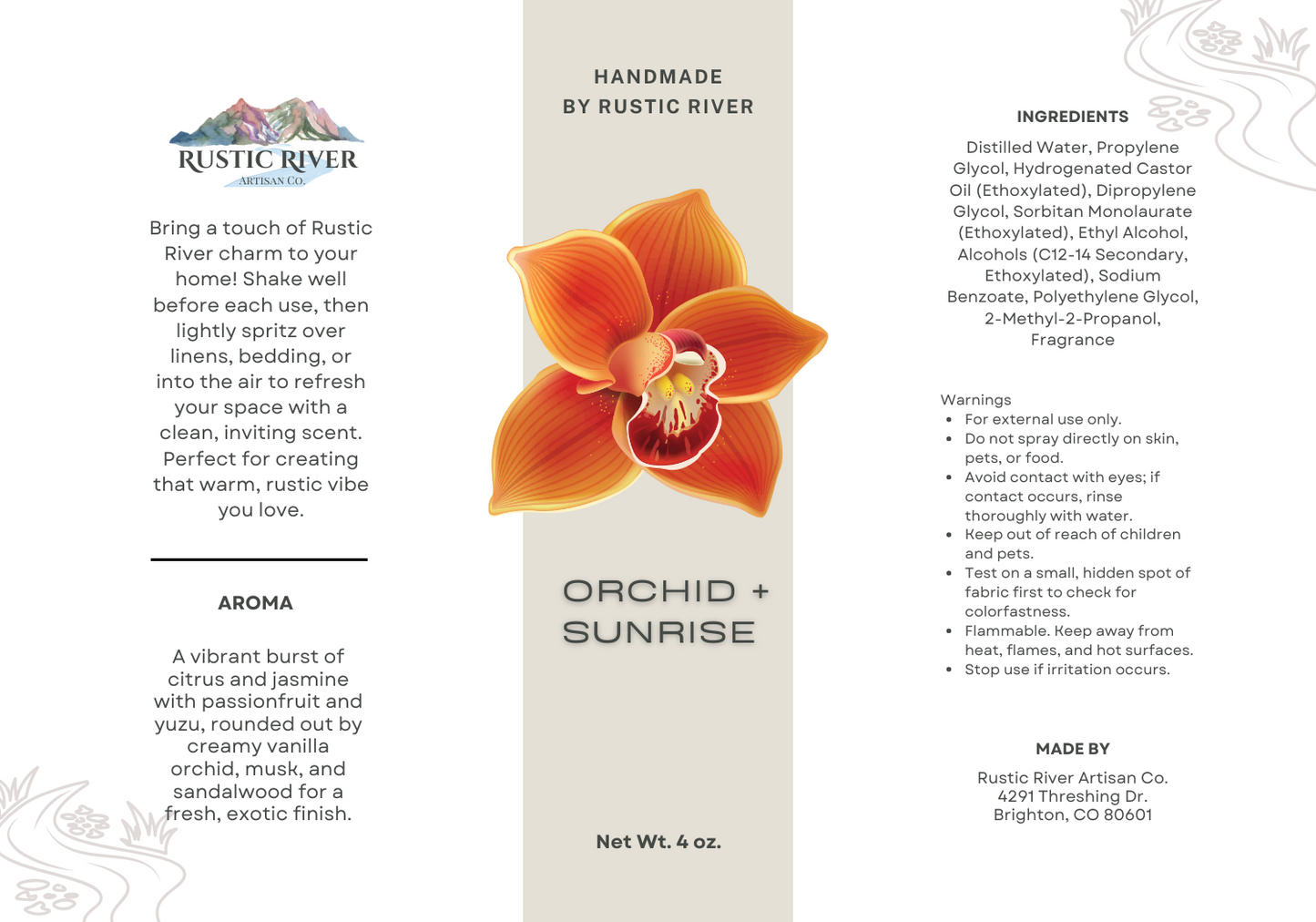 Orchid + Sunrise Room Spray