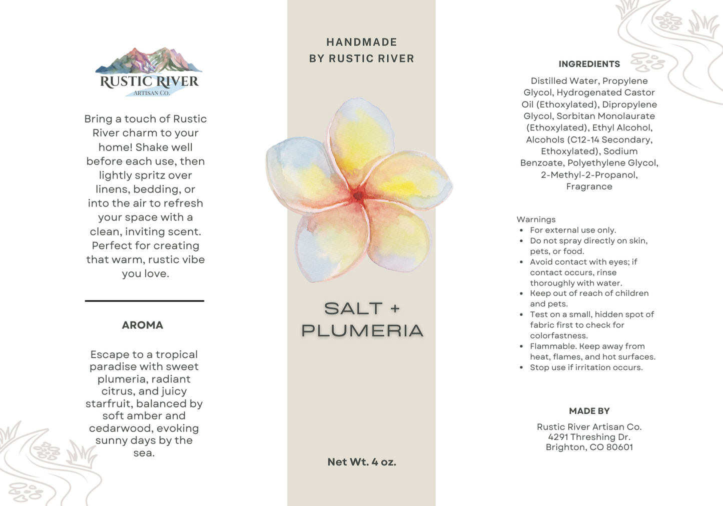 Salt + Plumeria Room Spray