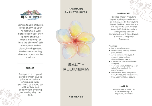 Salt + Plumeria Room Spray
